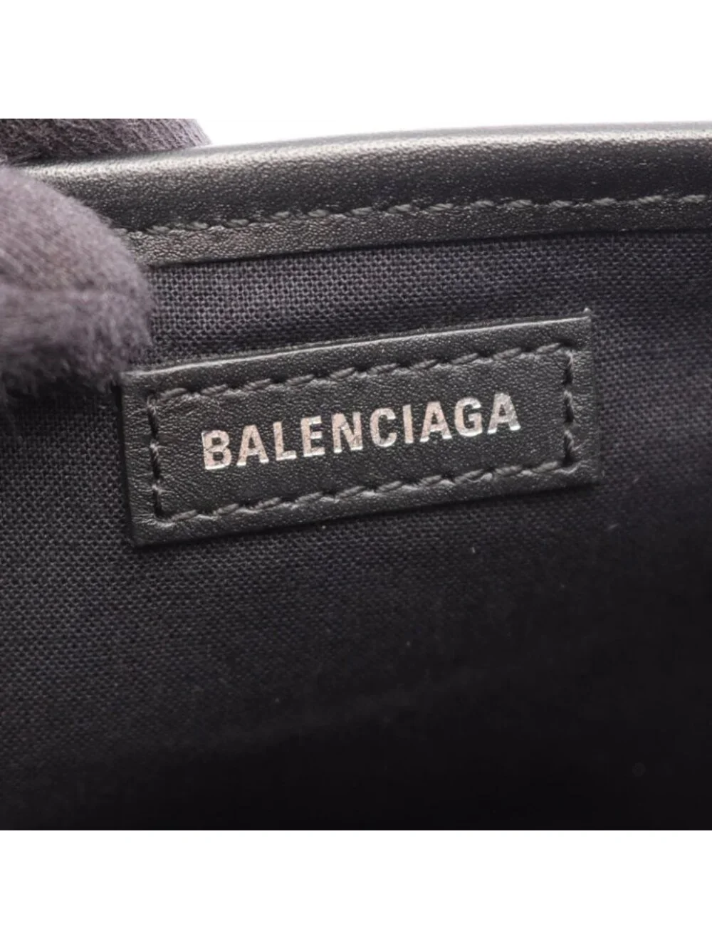 Balenciaga Tote Bag Navy Cabas S Black Leather